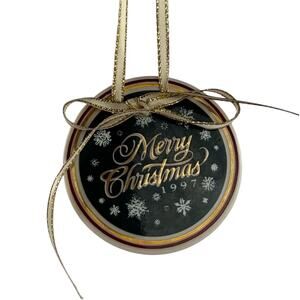 Longaberger Pottery Merry Christmas 1997 Basket Tie On Ornament